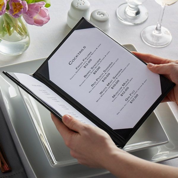 Leather Book Menu Card